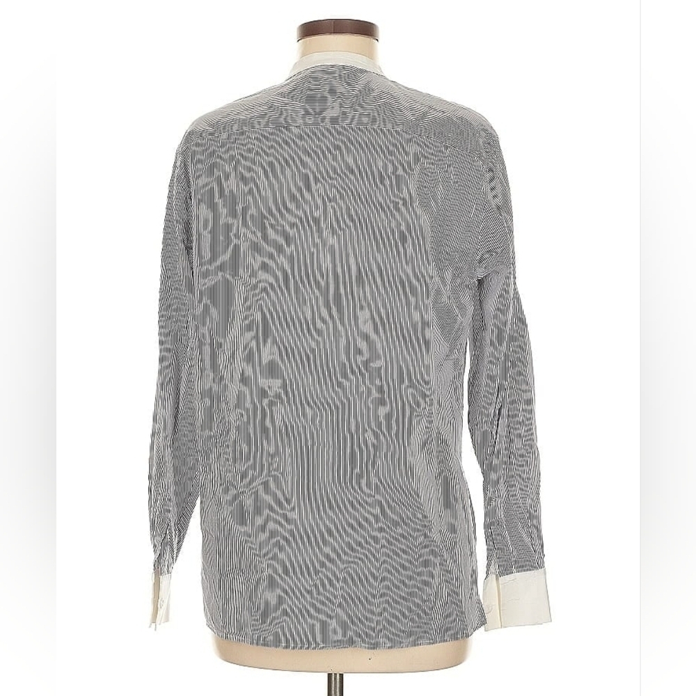 Fendi Striped Cotton Mock Neck Button Blouse - EU 42 / US 6 - EUC - Picture 2 of 13